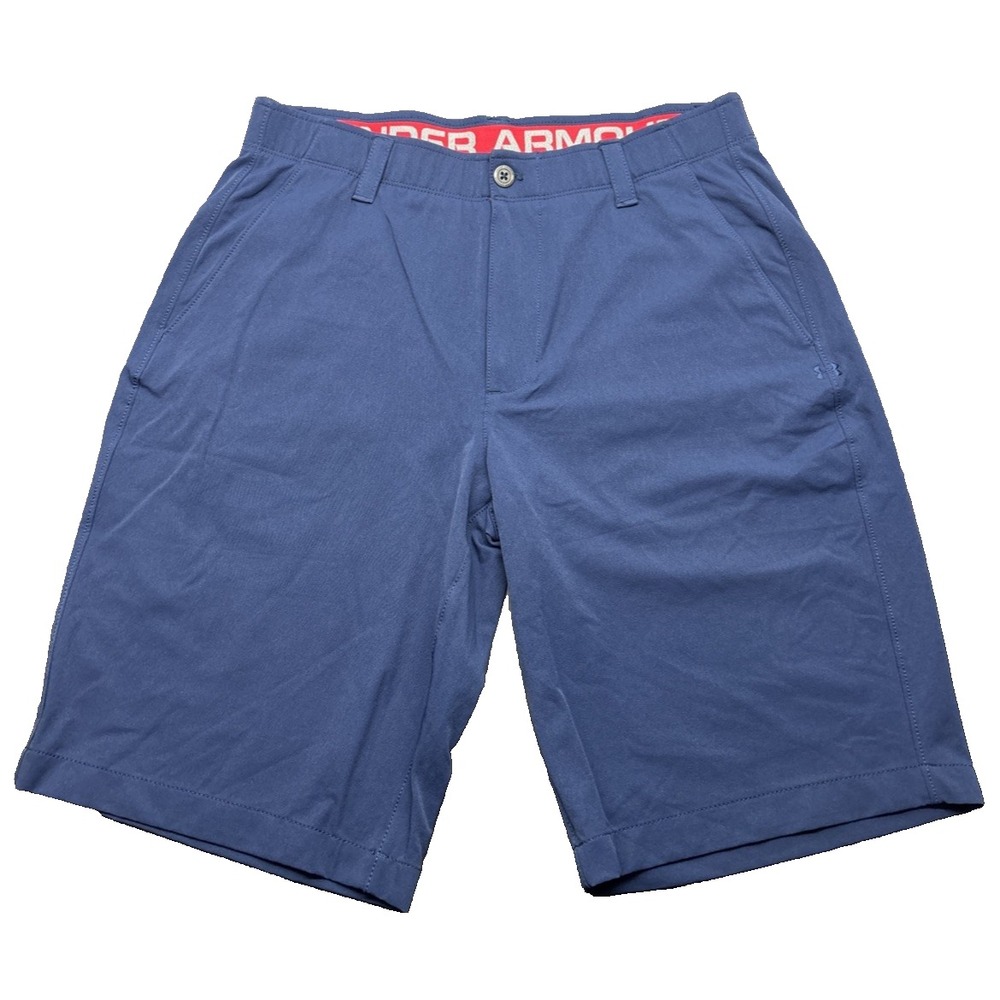 Under Armour Loose Fit 11" Moisture Wicking Blue Golf Shorts Mens Size 34